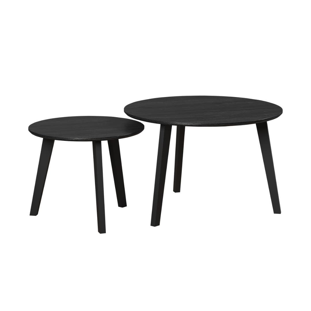 Ronin Couchtisch Set mit 2 Asche-Dekor schwarz.