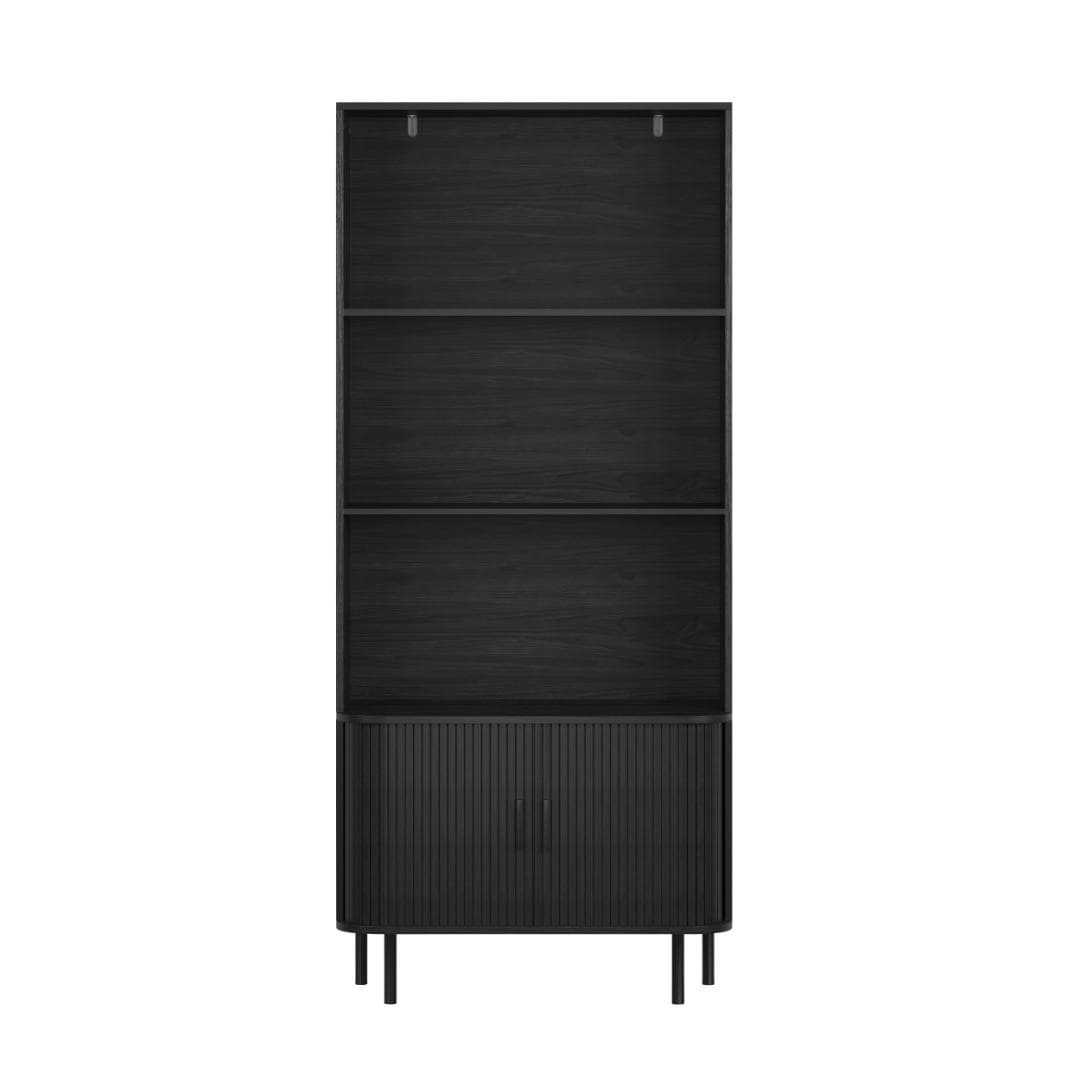 Ronin Regal 2 Jalousietüren, 3 Regale Asche-Dekor schwarz.