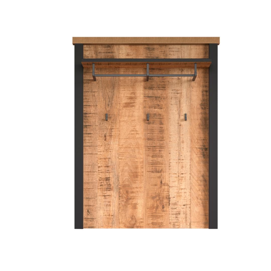 Enna Wandgarderobe 1 Regal, 1 Kleiderstange, 3 Haken Mango-Dekor.