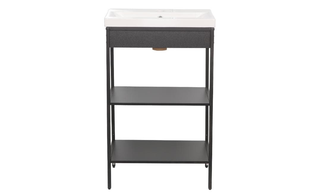 Lorin Badmöbelset Waschschrank mit Waschbecken schwarz.