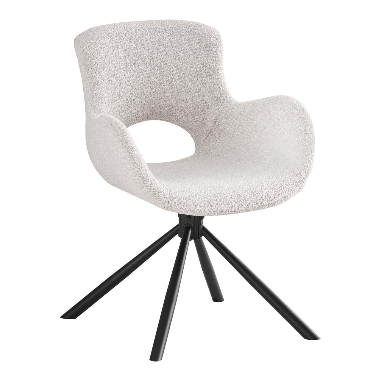 Amorim Esszimmerstuhl bouclé Drehfunktion off-white.