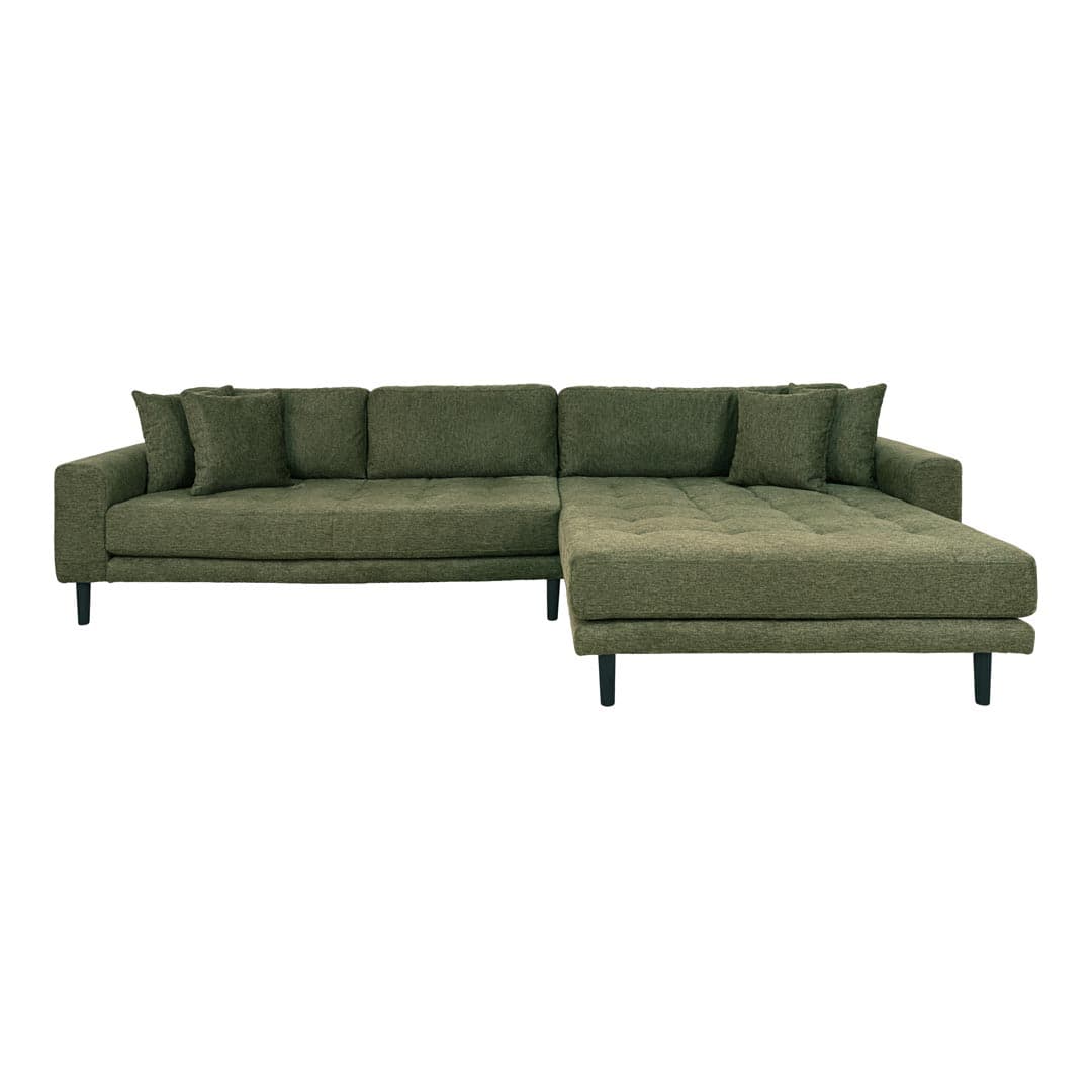 Lido Sofa Chaiselongsofa rechts gewendet 4 Kissen grün.