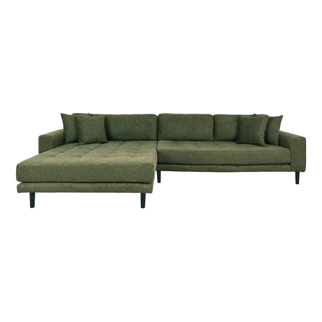 Lido Sofa Chaiselongsofa links gewendet 4 Kissen grün.