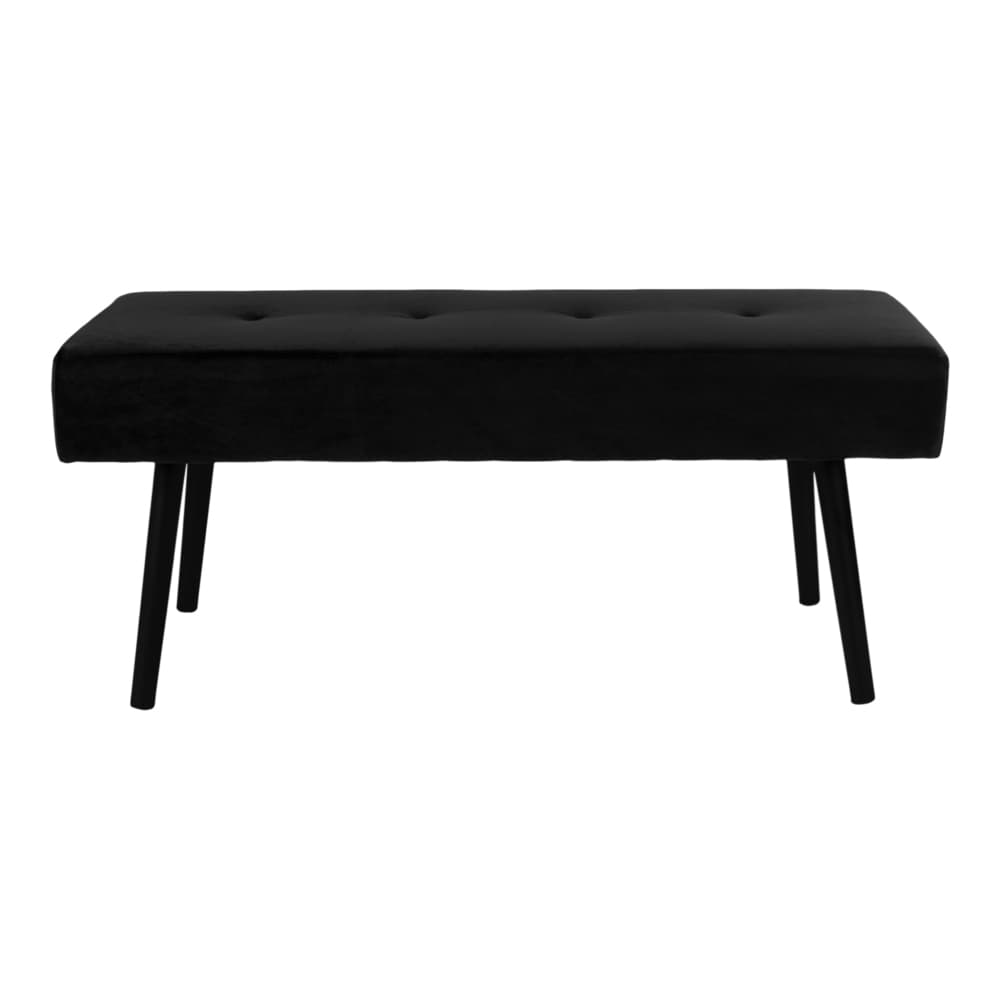 Skube Sitzbank schwarz Velour, schwarze Beine.