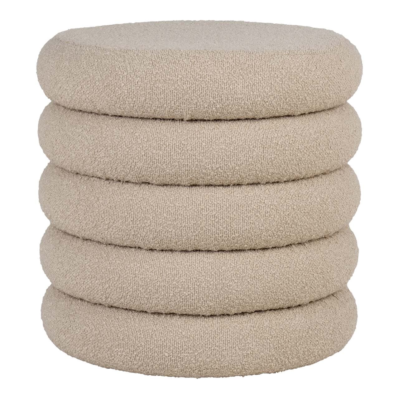 Brooklyn Pouf bouclé Aufbewahrung Ø44cm beige.
