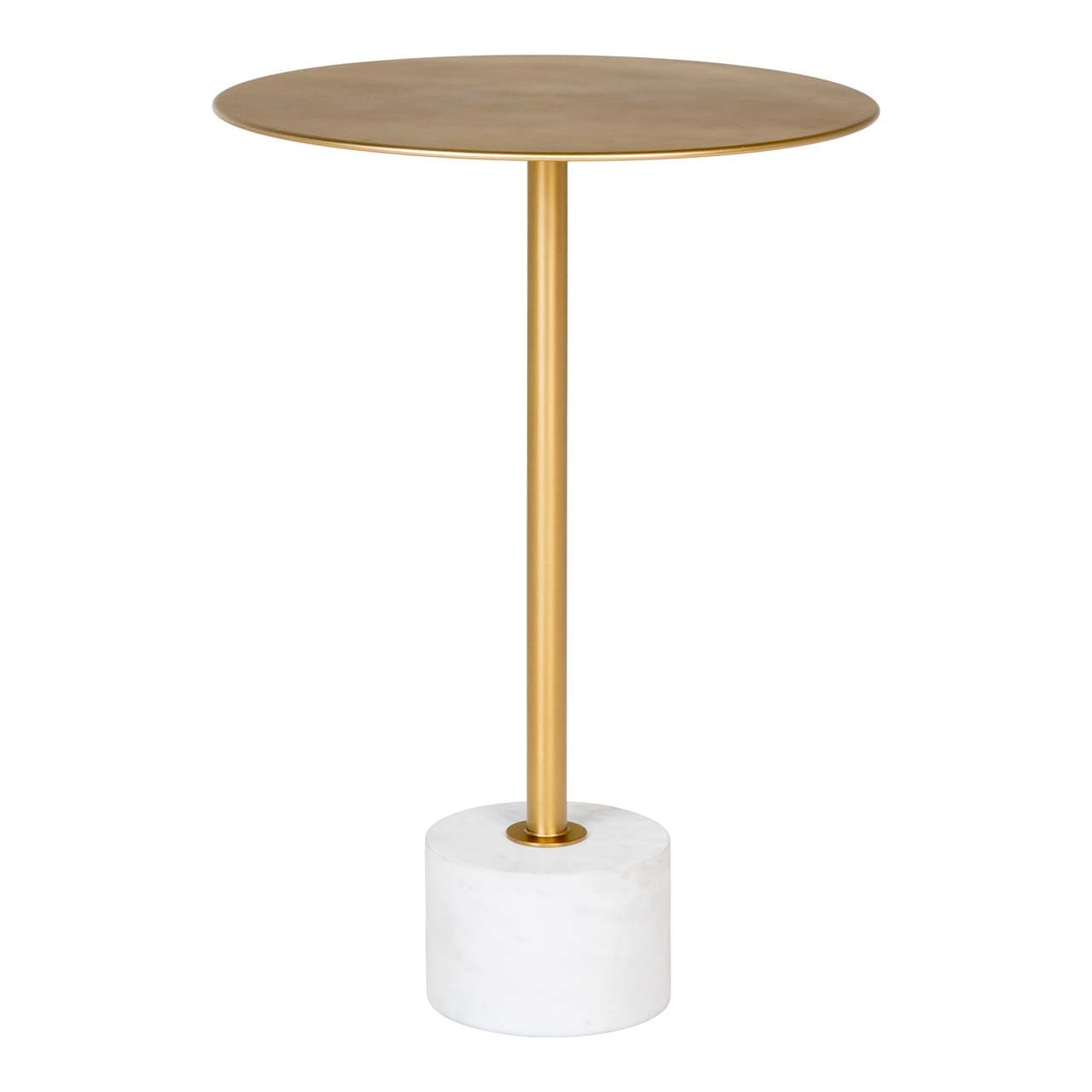 Lecco Couchtisch , Ecktisch Ø41cm Marmor Messing, Marmor.