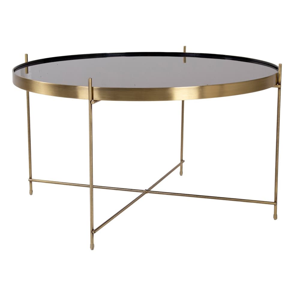 Veo Couchtisch 70x40 cm messingfarben Stahl, Glas.