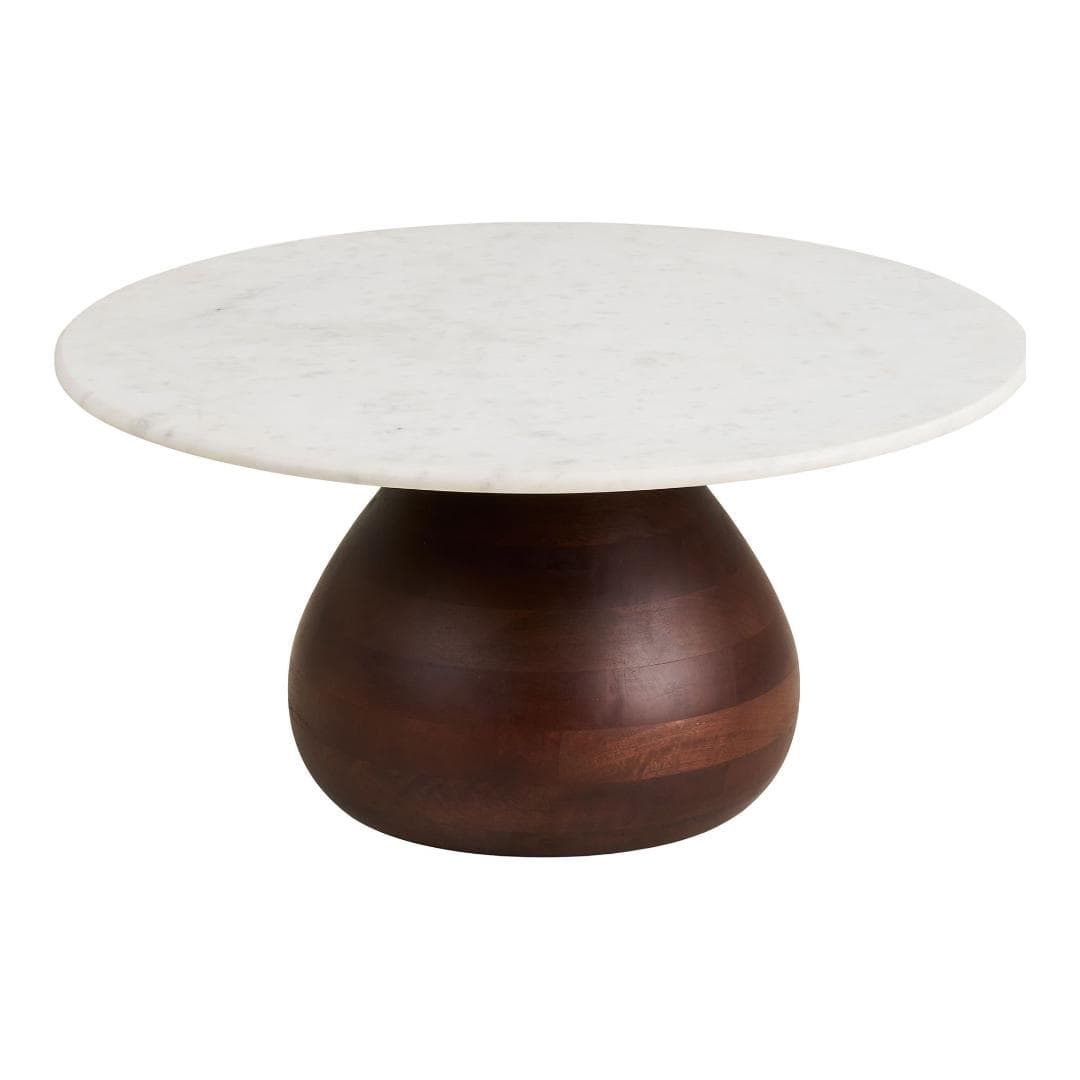 Klara Couchtisch Ø70cm weiß, dunkelbraun.