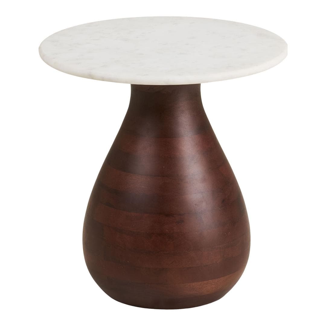 Klara Eckbord Ø40cm weiß, dunkelbraun.