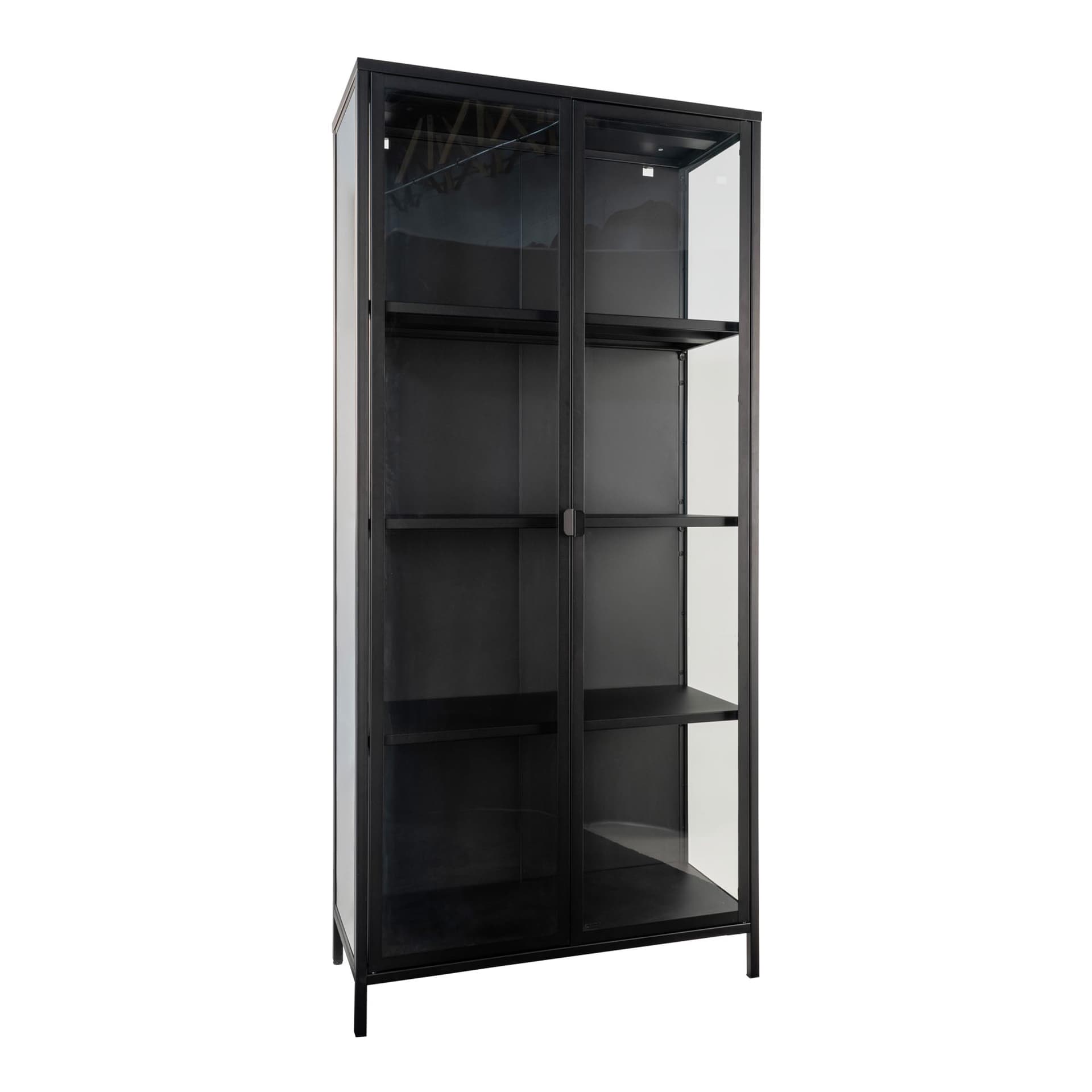 Brisbane Vitrinenschrank Höhe 175 cm, schwarz.