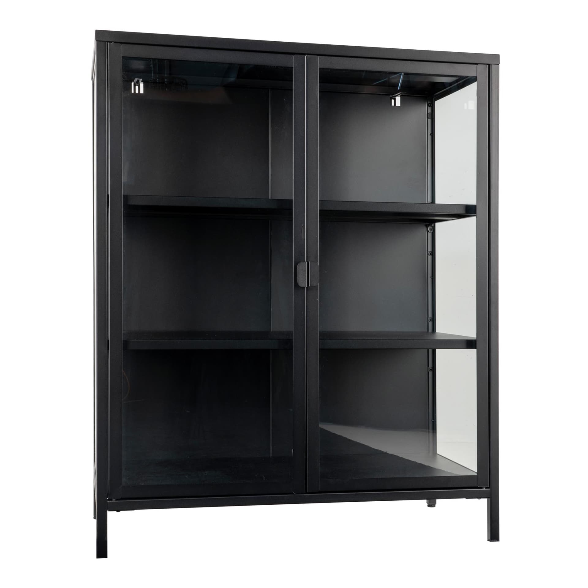Brisbane Vitrinenschrank Höhe 101,5 cm, schwarz.