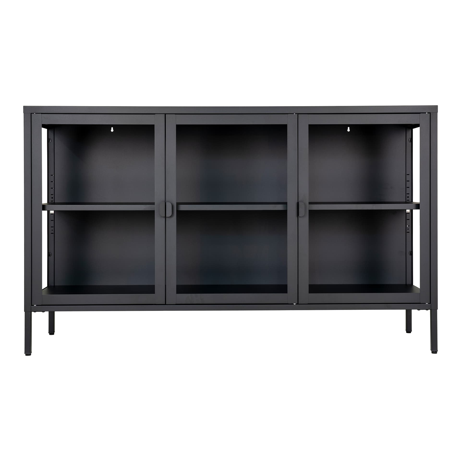 Brisbane Sideboard 3 Glastüren schwarz.