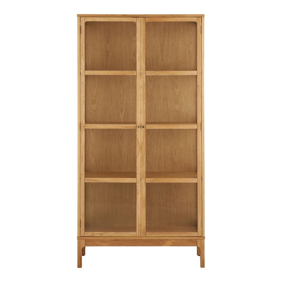 Vigga Vitrinenschrank 2 Glastüren, 3 Regale Eiche.