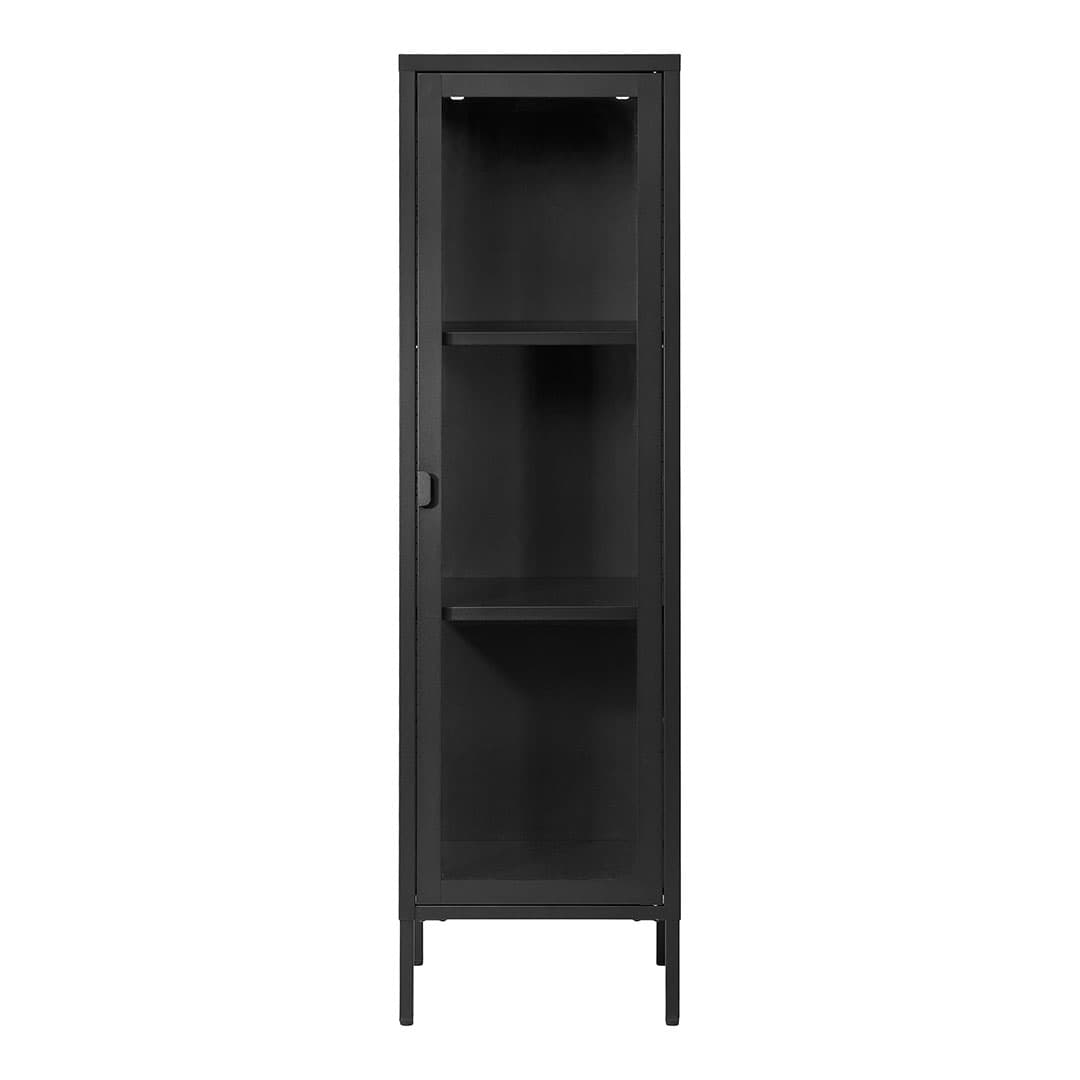 Brisbane Vitrinenschrank 1 Glas Tür schwarz.