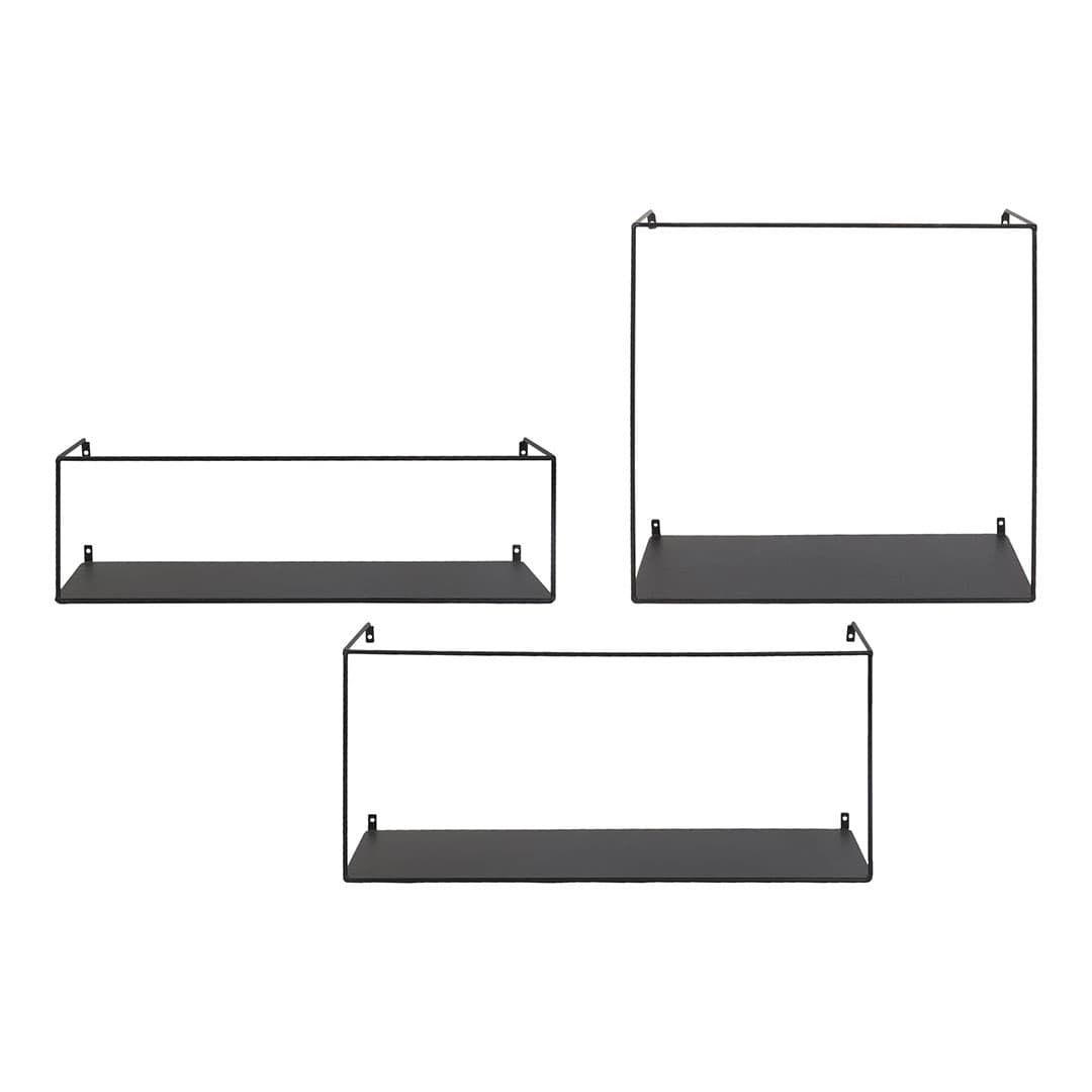 Ulmo Wandregal Set von 3 schwarz.