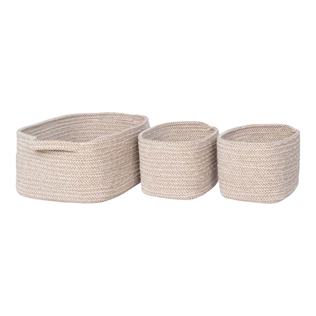 Teixo Korb Satz von 3 Stk. beige.