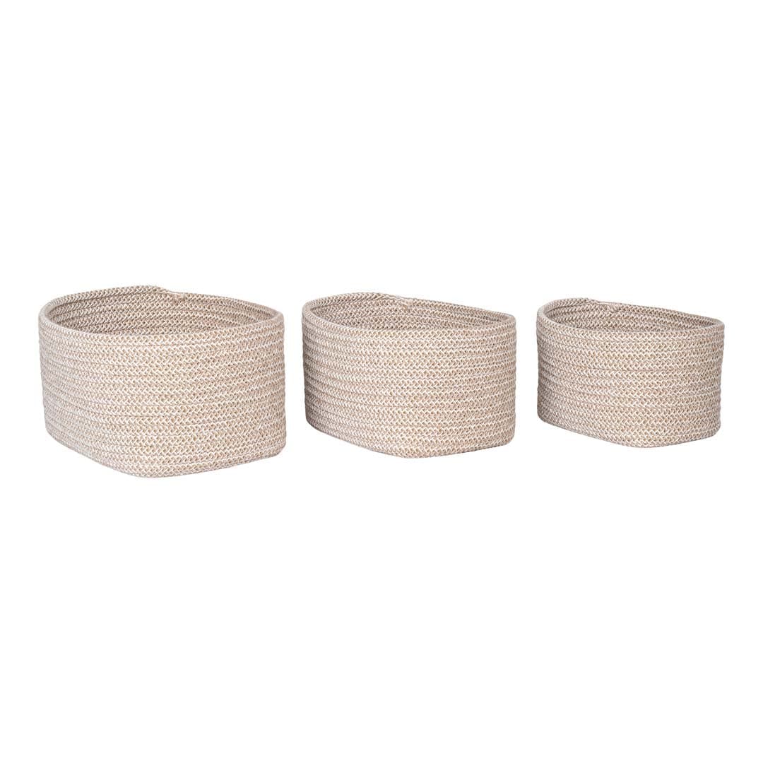 Cadima Korb Satz von 3 Stk. beige.