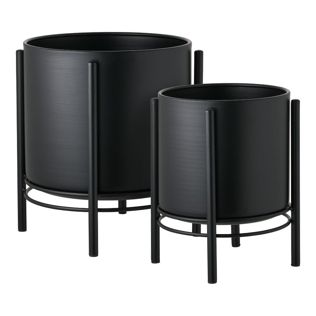 Tilde Pflanzkübel Set mit 2 schwarz.