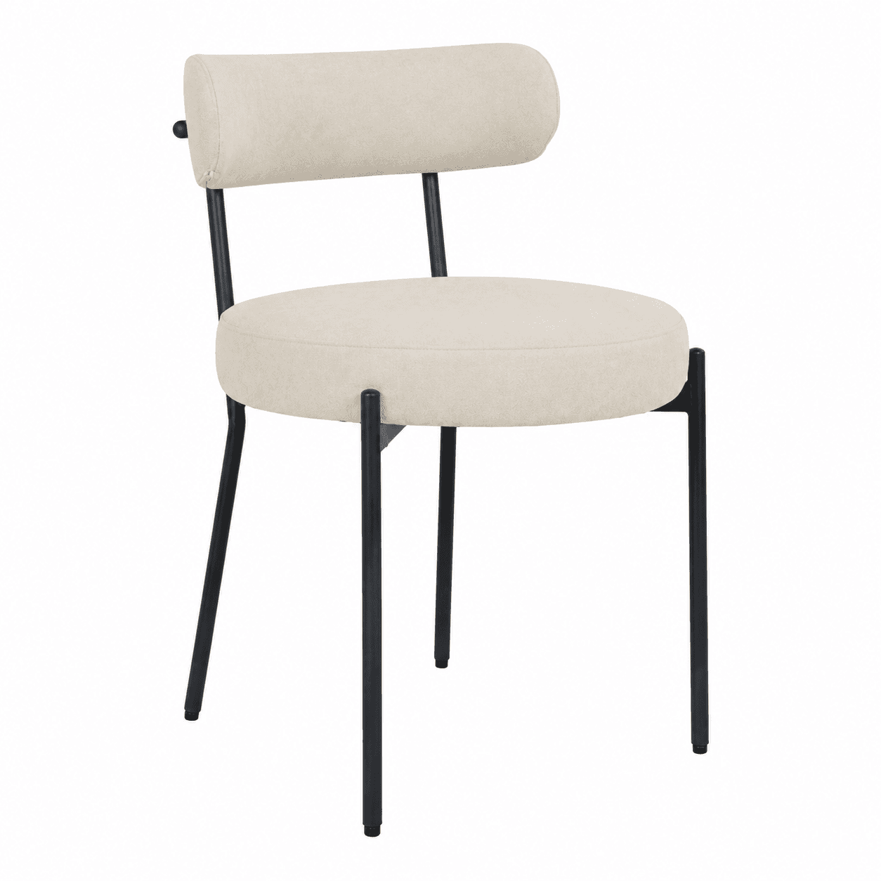 Gunma Esszimmerstuhl Samt beige Metall schwarz.