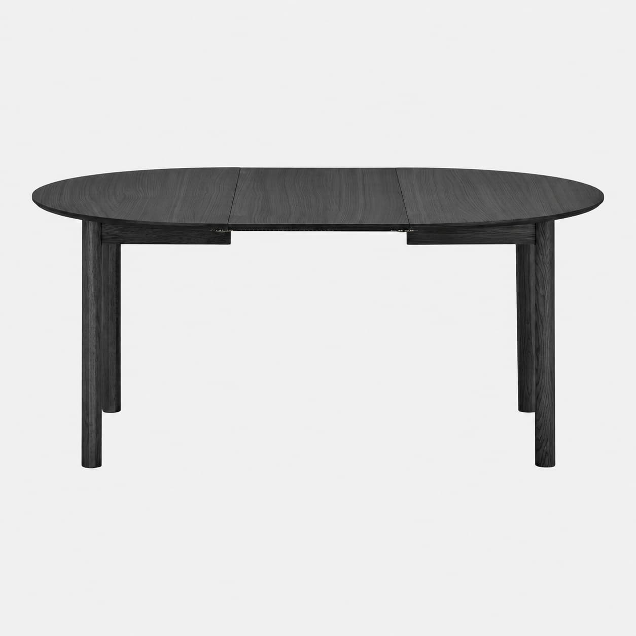 Nobeoka Esstisch Ø120cm inkl. 2 Verlängerungsplatten 220cm Eichenfurnier schwarz.