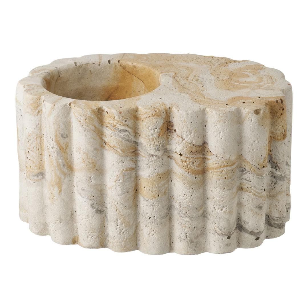 Ragnhild Teelichthalter braun, beige.