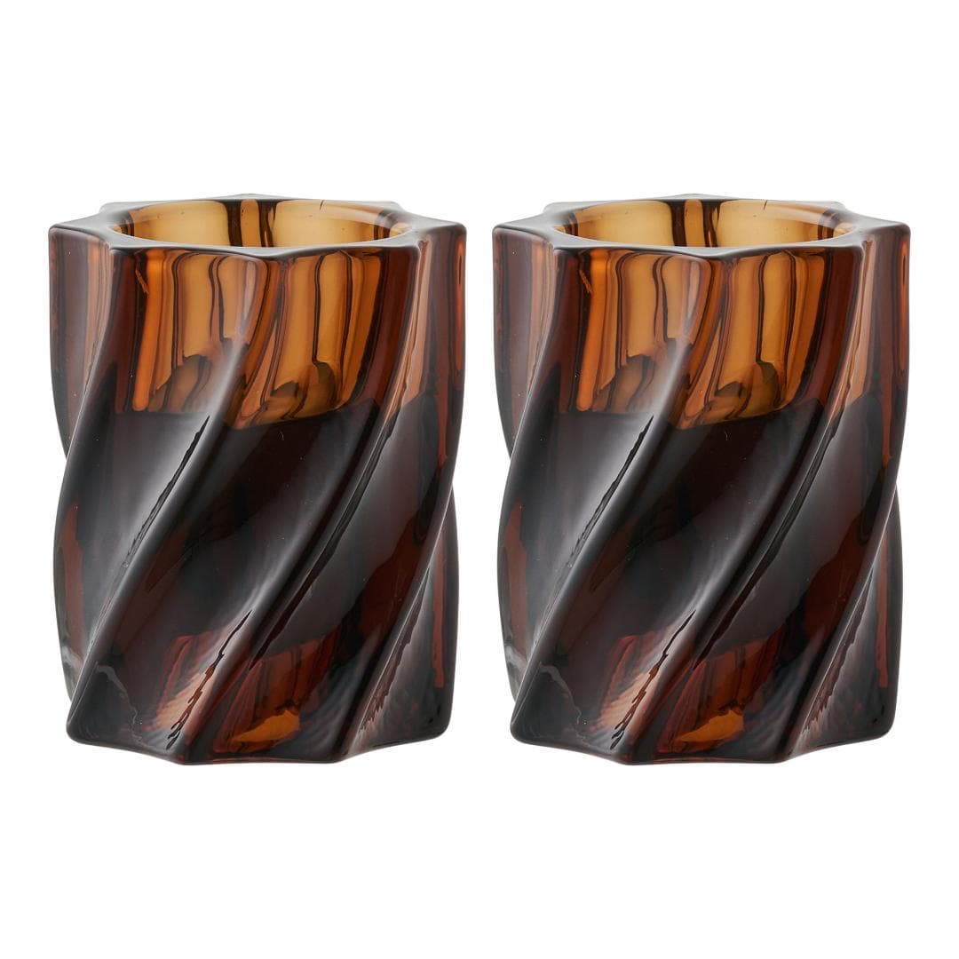 Ylva Kerzenhalter Set mit 2 braun.