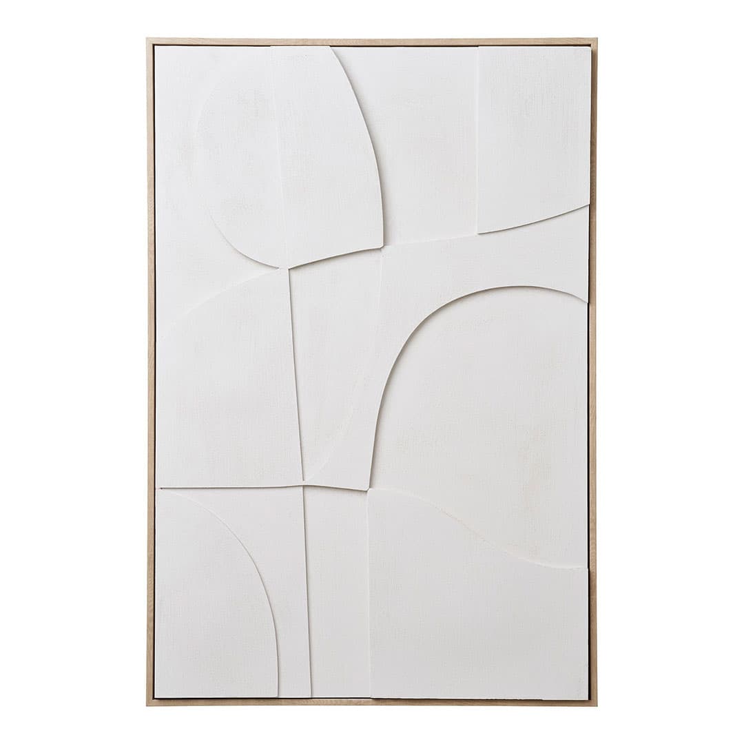Madeline NO 1,60 Relief Wanddekoration mit Rahmen 60x90cm weiß.