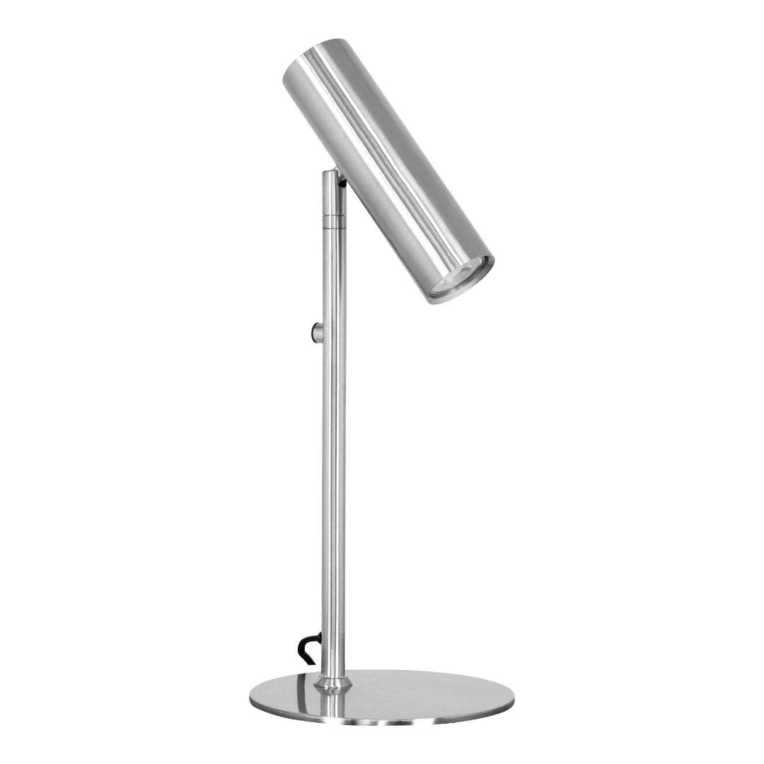 Naja Tischlampe silberfarben.