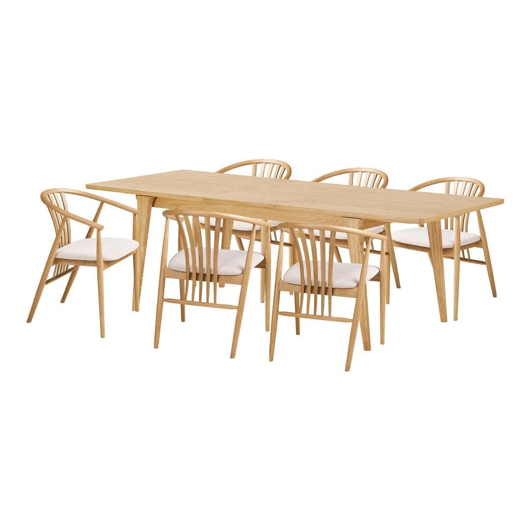 Oline Essgruppe Esstisch 6 Stühle natur.