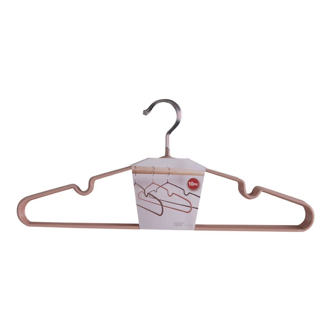 Massa Kleiderbügel mit Beschichtung, Set von 10 rosa.
