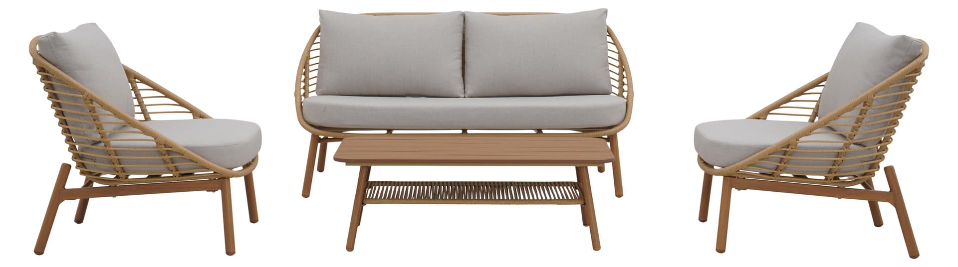 Frederikke Lounge-Set mit Kissen natur.