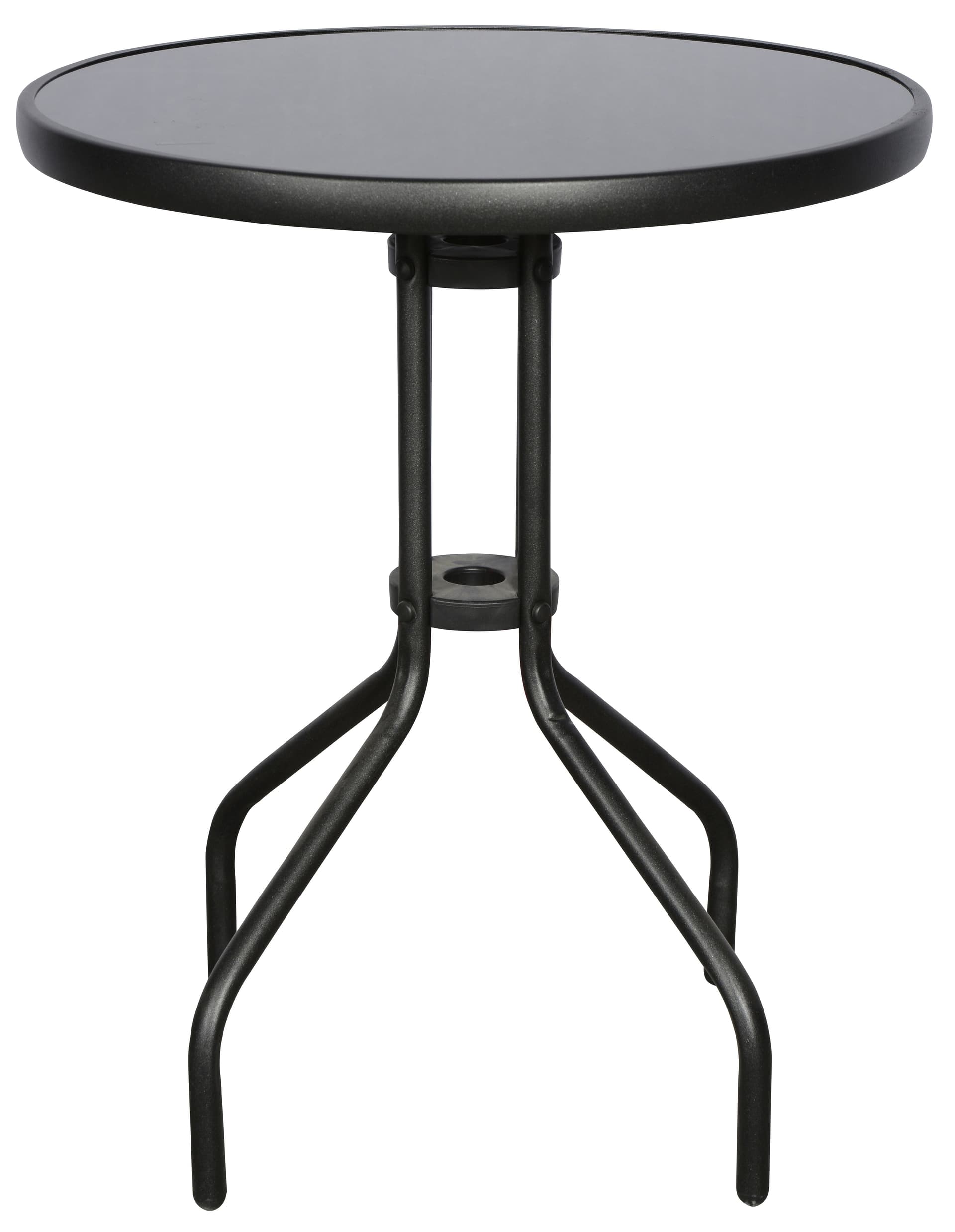 Aske Bistro und Balkonmöbel Cafetisch, Ø60 cm schwarz/schwarz.