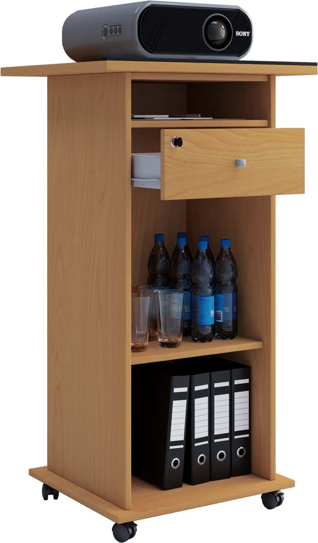 Neta Büroregal Halterung für Beamer 1 Schublade 2 Ablagen Buche dekor.