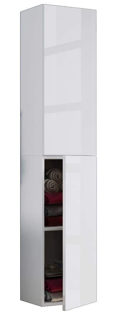 VCB11 Badschrank hoch hoch mit 2 Türen Weiß.