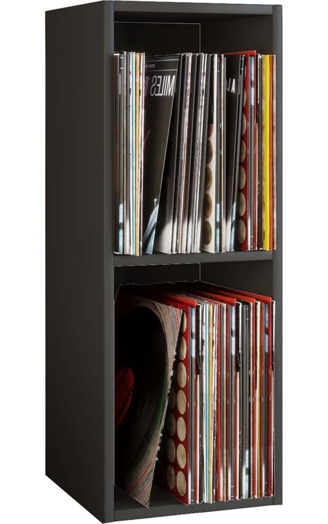 Platto2 Regal für LP 2 Ablagen schwarz.