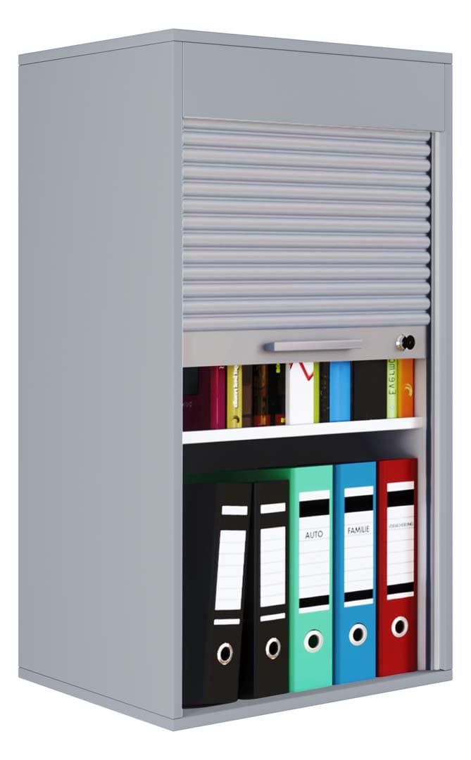 AktosL Büroschrank 1 Rollladentür grau.