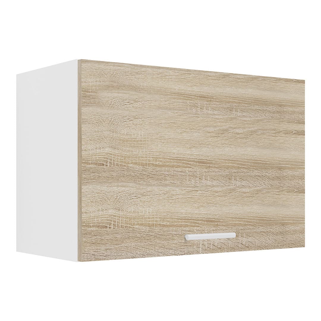 Esilo Küchenoberschrank 60 cm 1 Tür weiß, Eiche Dekor.
