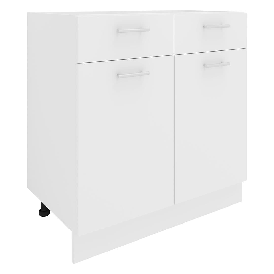 Esilo Küchenunterschrank 80 cm 2 Türen, 1 Schublade weiß.