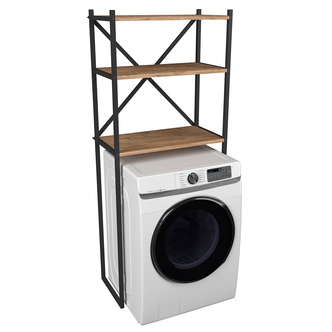 Insasi Kleiderschrank Schrank für Waschmaschine Eiche dekor.