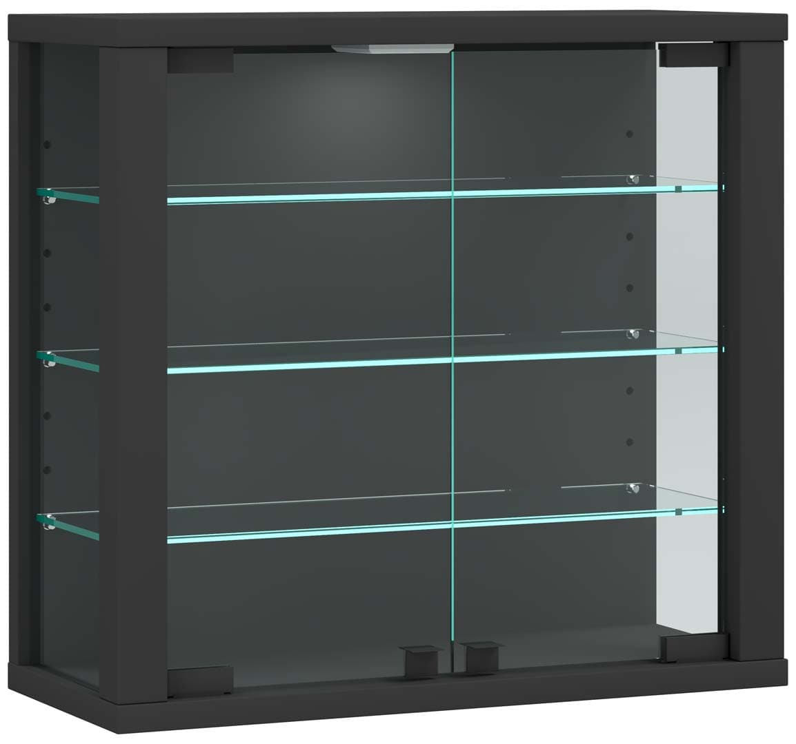 VitrosaS Vitrinenschrank wandhängend 2 Glastüren anthrazit.