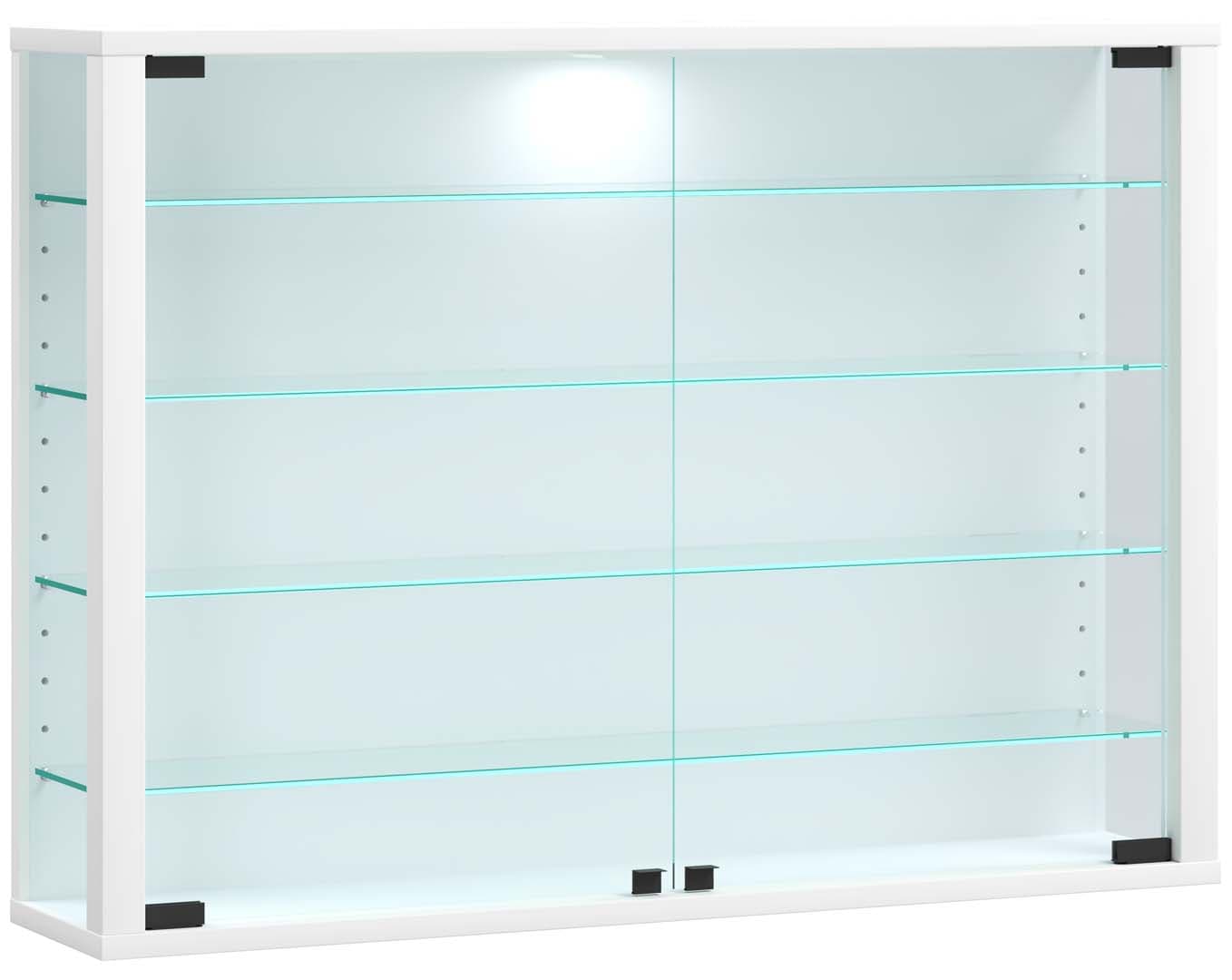 VitrosaL Vitrinenschrank wandhängend 2 Glastüren weiß.