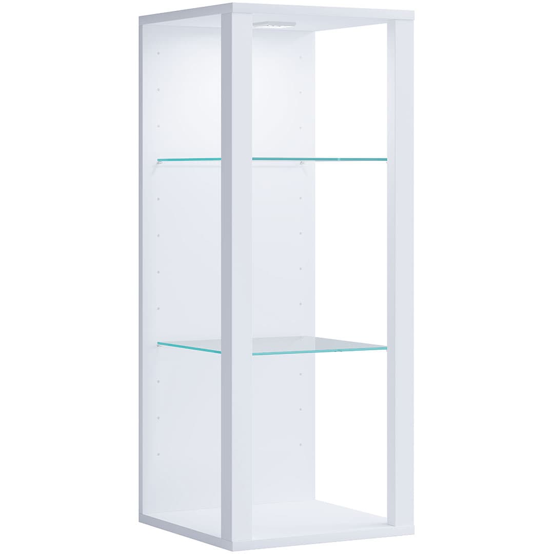 GlasolMW Vitrinenschrank wandhängend weiß.