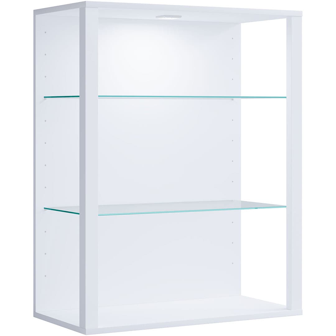 GlasolLW Vitrinenschrank wandhängend weiß.
