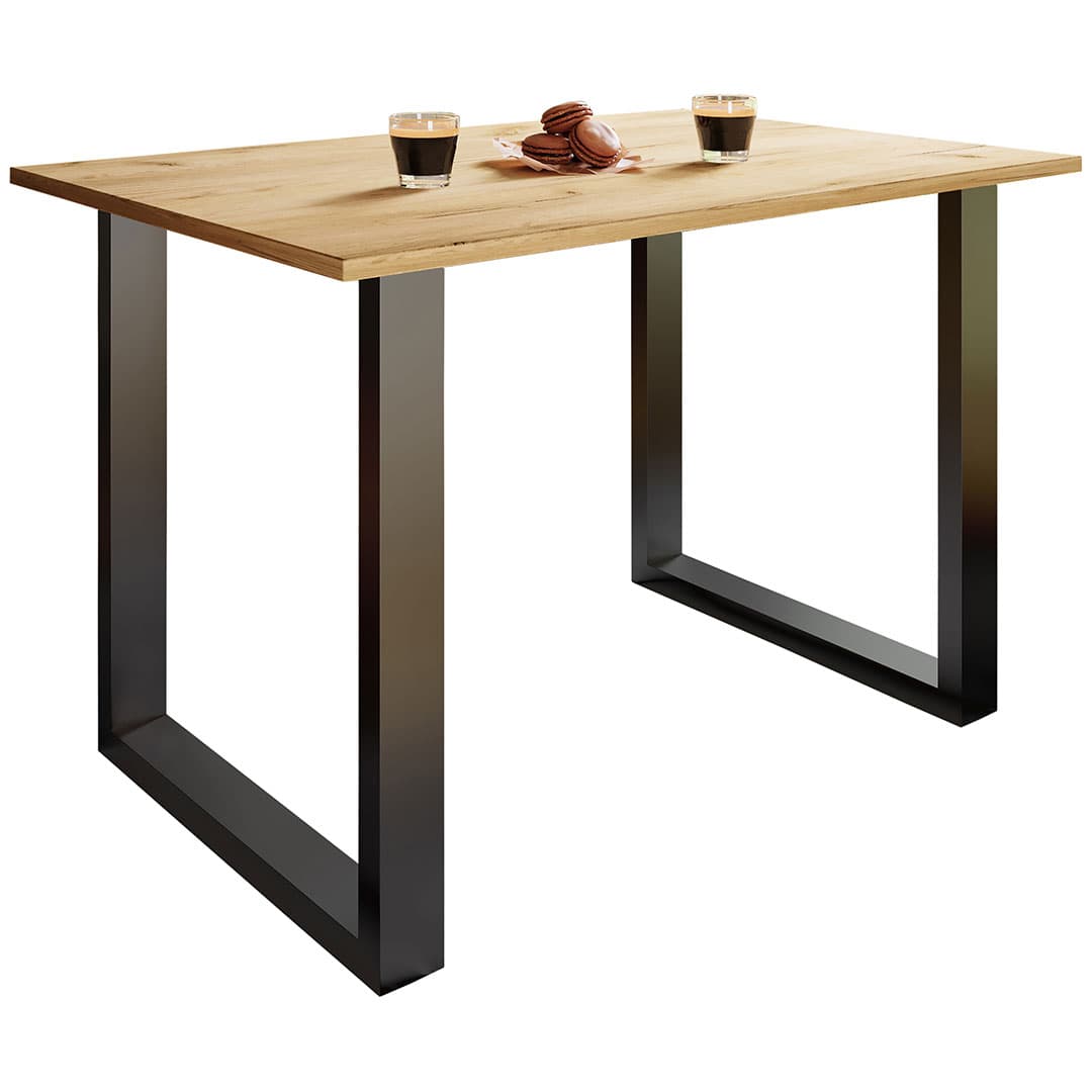 XonaU Esstisch 80x80 Eiche dekor, schwarz.
