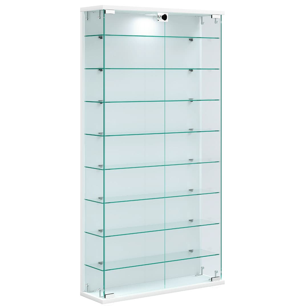 RelasL Vitrinenschrank wandhängend 2 Türen weiß.