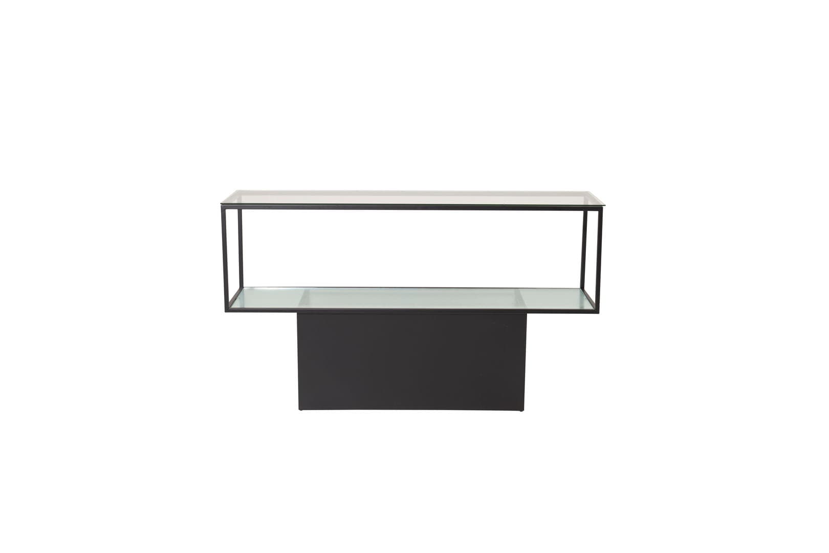 Maglehem Regal mit Ablage 35x130 cm Glas, schwarz.