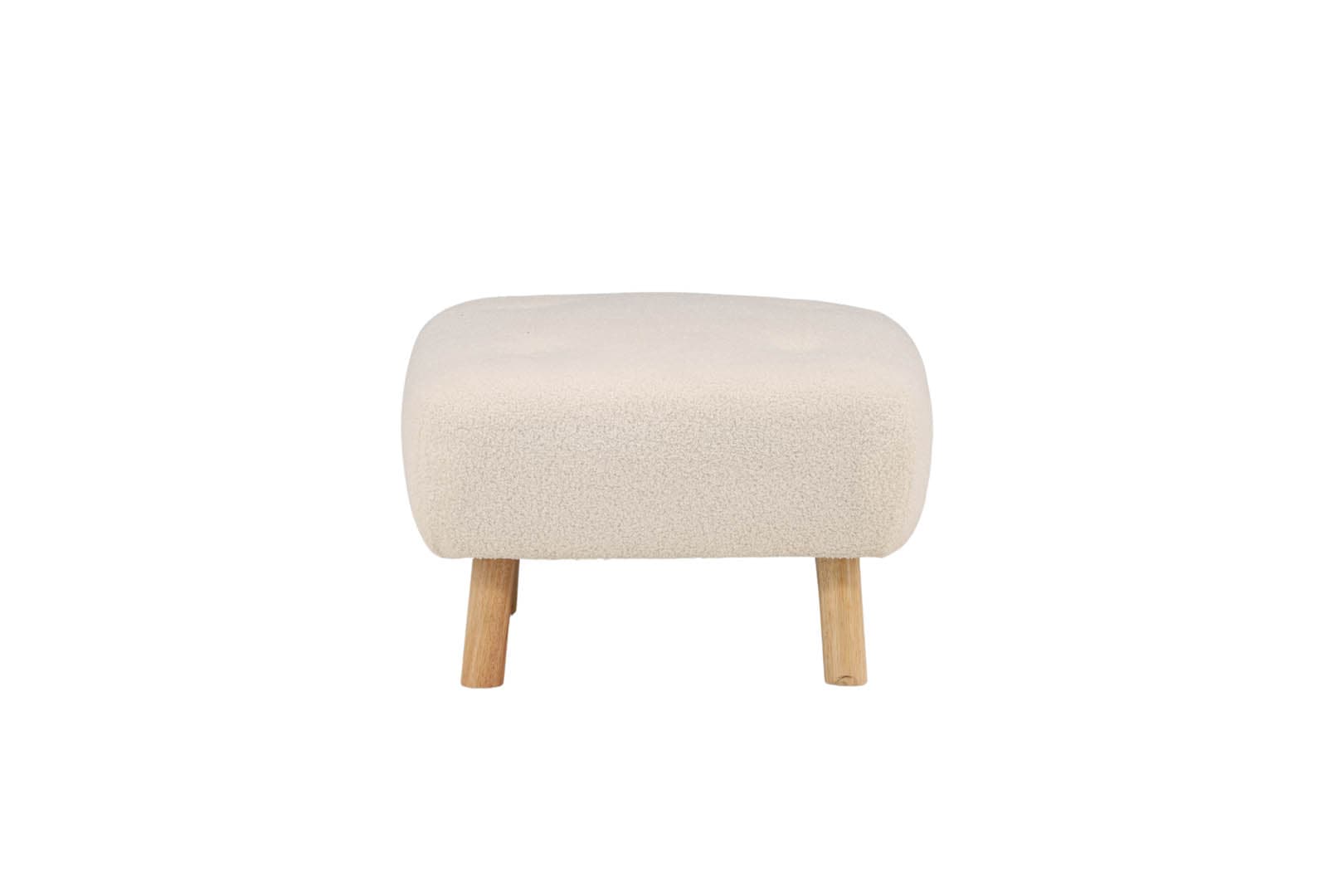 Salina Pouf, Hocker Teddystoff natur, weiß.