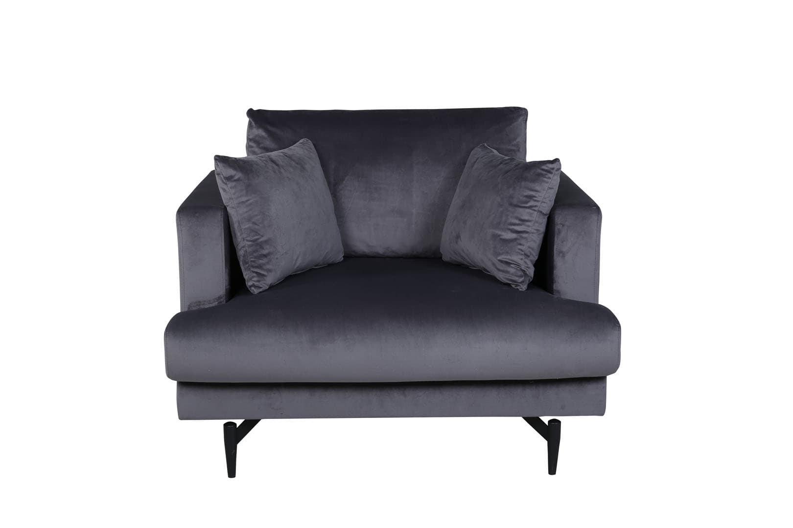 Sofia Sessel Velour dunkelgrau.