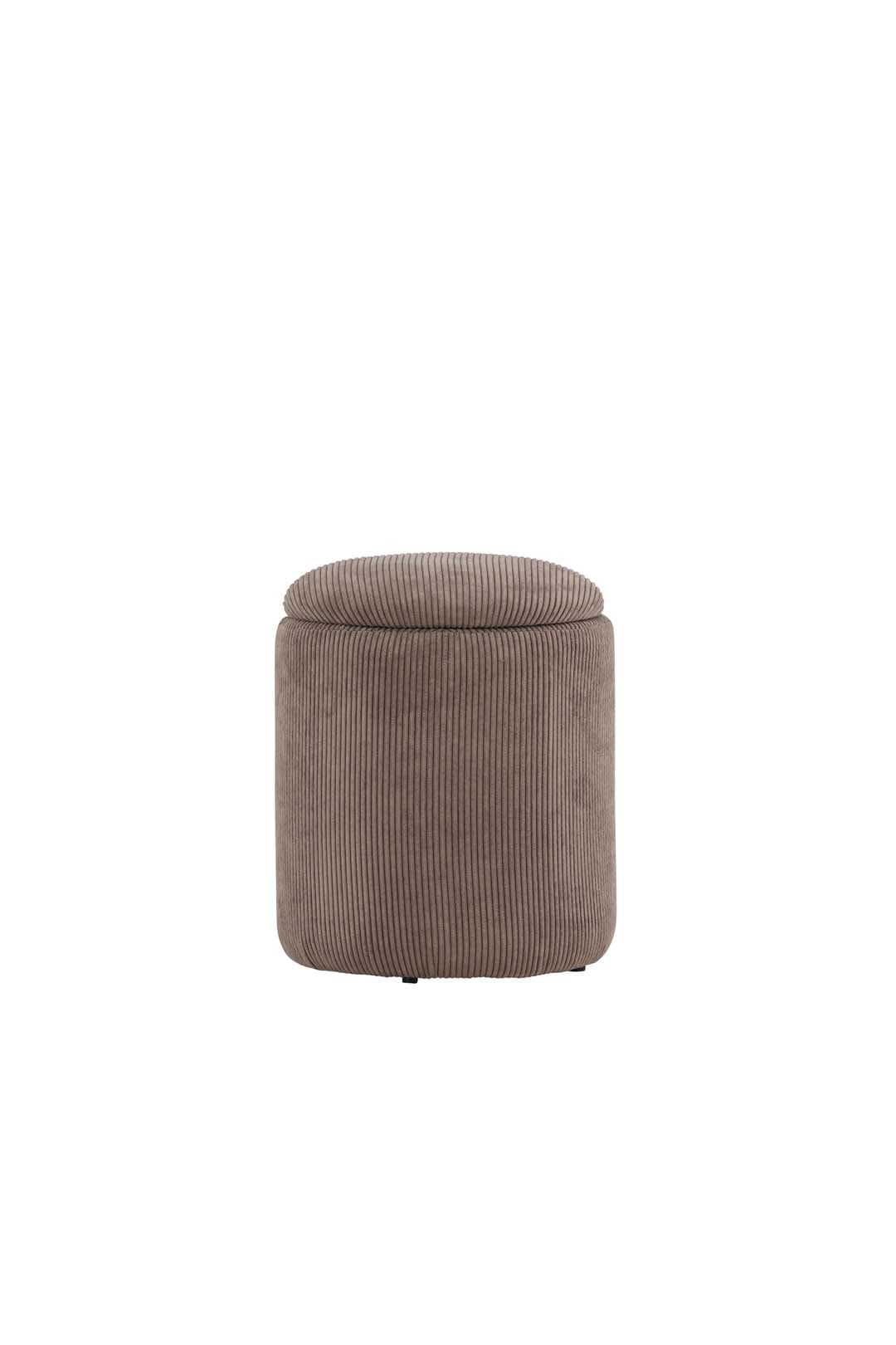 Limpen Pouf Ø32cm Samt mit Aufbewahrung braun.