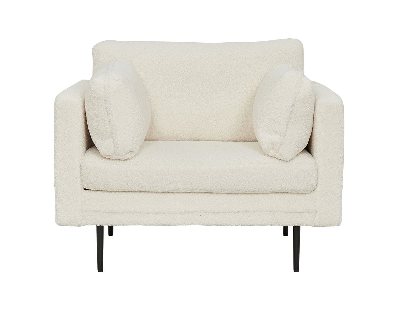 Boom Sessel teddy Stoff weiss.